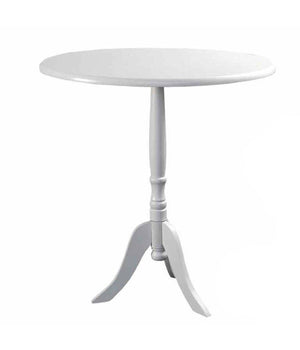 Tavolino Tondo 40x40 H 63cm In Legno Bianco Arredamento Casa Design Moderno         