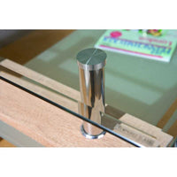 Tavolino vetro e mdf Inter Link finitura rovere dim.100x60x45h