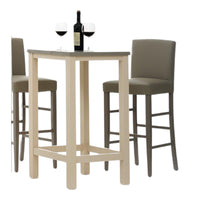 Tavolino bar in abete laccato avorio con piano laccato grigio misura l.55 p.55 h.105