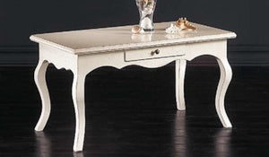 Tavolino rettangolare laccato bianco opaco misura l.100 p.50 h.45