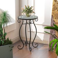 Tavolino da esterno con piano d'appoggio in ceramica resistente agli agenti atmosferici, Supporto piante Modello 1-Tavoli da esterno