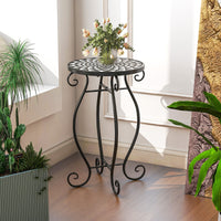 Tavolino da esterno con piano d'appoggio in ceramica resistente agli agenti atmosferici, Supporto piante Modello 2-Tavoli da esterno