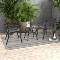 Tavolino laterale da esterno in alluminio pressofuso da 53 cm, Tavolino da caff¨¨ antiruggine con ripiano Bronzo-Tavoli da esterno