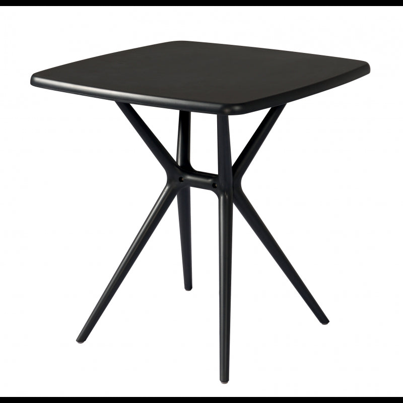 Set Di 2 Tavoli 70X70 Messina Polipropilene Con Fibra Di Vetro Antracite Moia