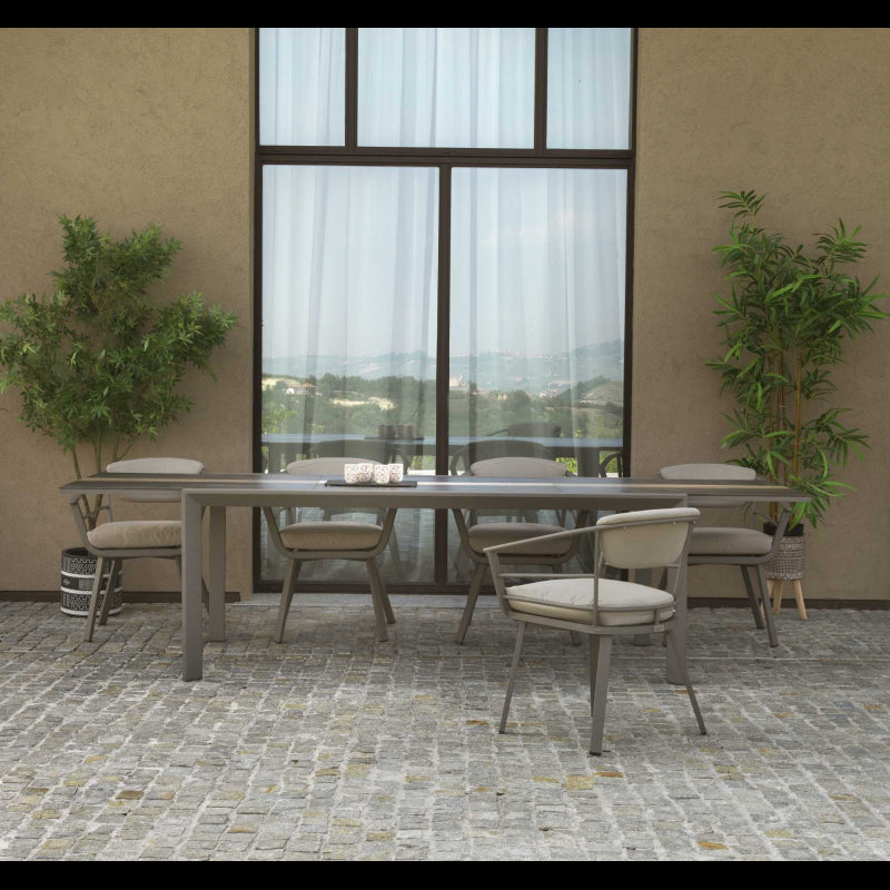 Tavolo alluminio allungabile Riverside tortora hpl cm200/300,5x104h76