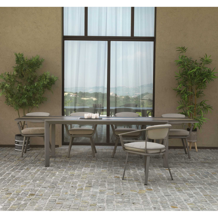 Tavolo alluminio allungabile Riverside tortora hpl cm200/300,5x104h76