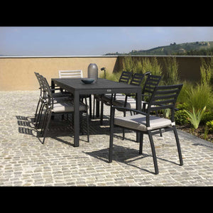 Tavolo alluminio boston allungabile antracite rettangolare cm160/220x90h76