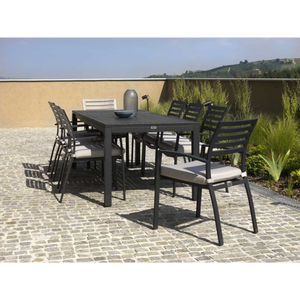 Tavolo alluminio boston allungabile antracite rettangolare cm 160/220x90h76