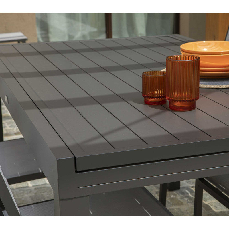 Tavolo alluminio Cleveland allungabile antracite cm 125/250x75h75