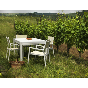 Tavolo alluminio Cleveland allungabile bianco cm125/250x75h75