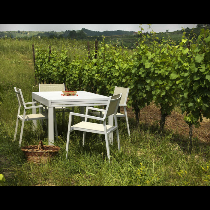 Tavolo alluminio Cleveland allungabile bianco cm125/250x75h75