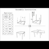 Tavolo alluminio Cleveland antracite opaco rettangolare cm135/270x90h75