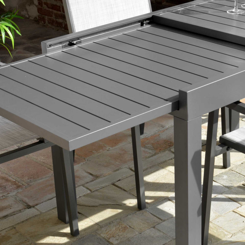 Tavolo alluminio Cleveland antracite opaco rettangolare cm135/270x90h75