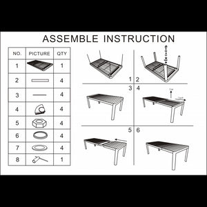 Tavolo alluminio cleveland bianco opacocm180/240x100 h75