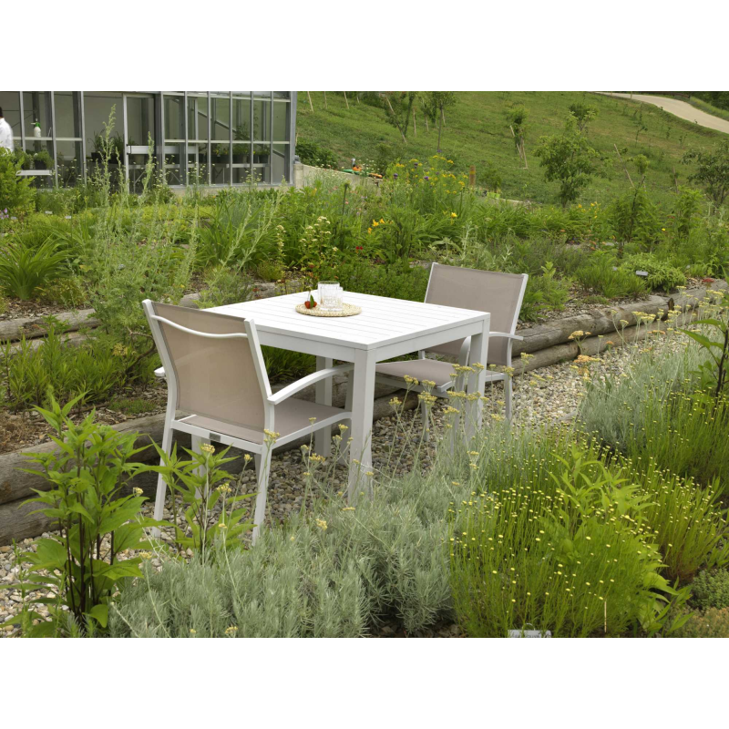 Tavolo alluminio sullivan bianco quadro cm 70x70h75