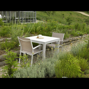 Tavolo alluminio sullivan bianco quadrocm70x70h75