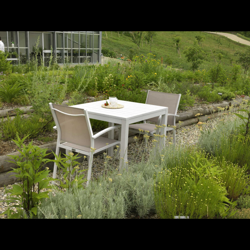 Tavolo alluminio sullivan bianco quadrocm70x70h75