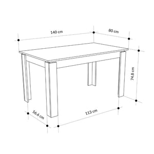 Tavolo allungabile Tolmen 140x80 cm colore cashmere