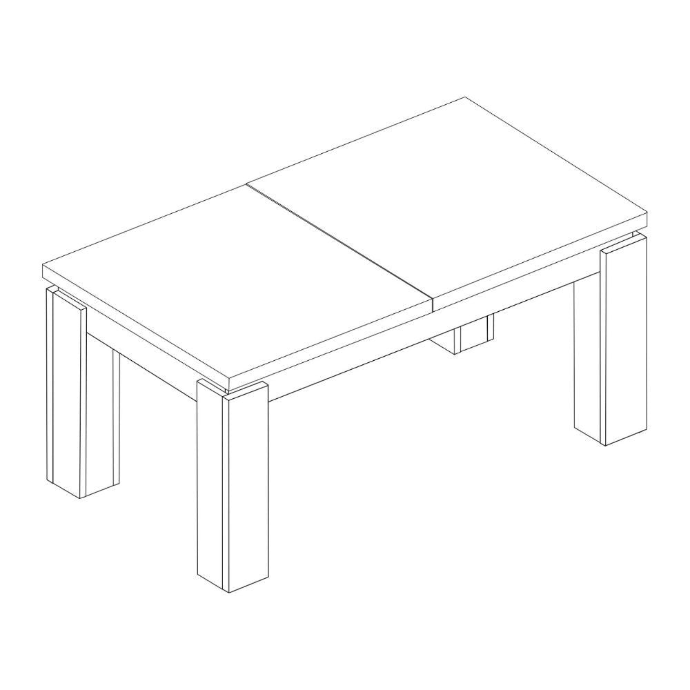 Tavolo allungabile 1475 rovere con allunga centrale 190x90x76H