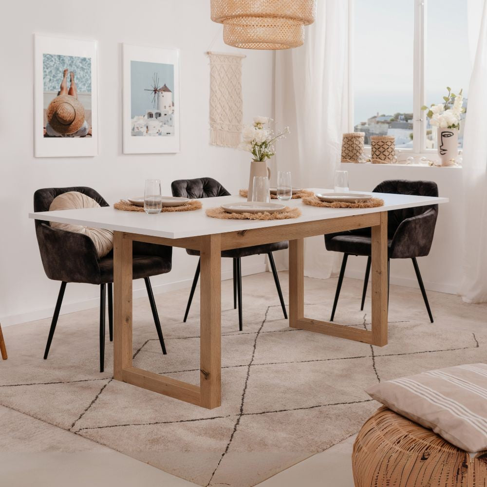 Tavolo allungabile New Denver50 160X90X75H colore bianco e rovere