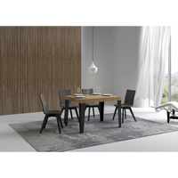 Tavolo allungabile 70x110/194 cm Flame telaio Antracite - Quercia Natura