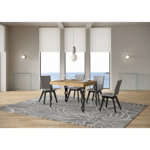 Tavolo allungabile 70x110/194 cm Karamay telaio Antracite - Quercia Natura