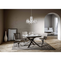 Tavolo allungabile 90x120/180 cm Ganty - bordo Antracite telaio Antracite - Bianco Frassino