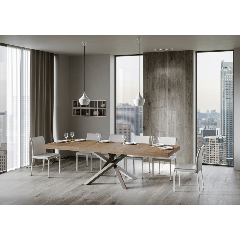 Tavolo allungabile 90x120/224 cm Volantis Premium telaio gambe 4 colori (C) - Quercia Natura