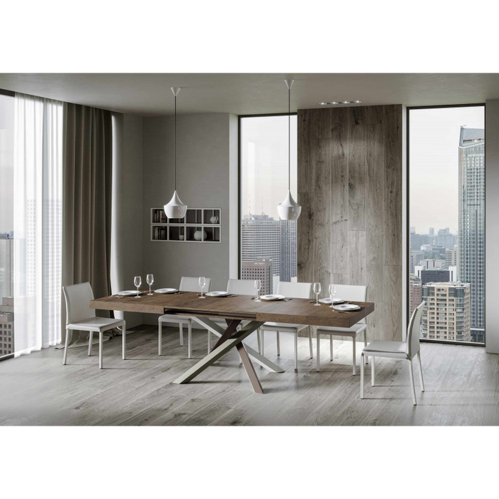 Tavolo allungabile 90x120/224 cm Volantis telaio gambe 4 colori (C) - Noce
