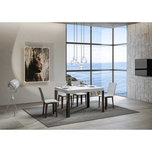 Tavolo allungabile 90x130/234 cm Linea telaio Antracite - Bianco Frassino