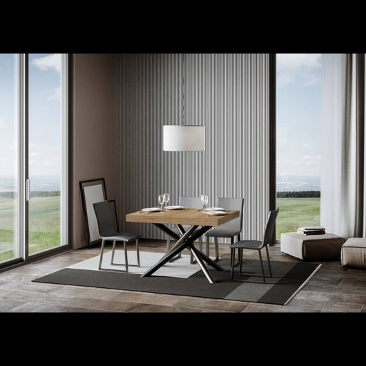 Tavolo allungabile 90x130/390 cm Famas telaio Antracite - Quercia Natura