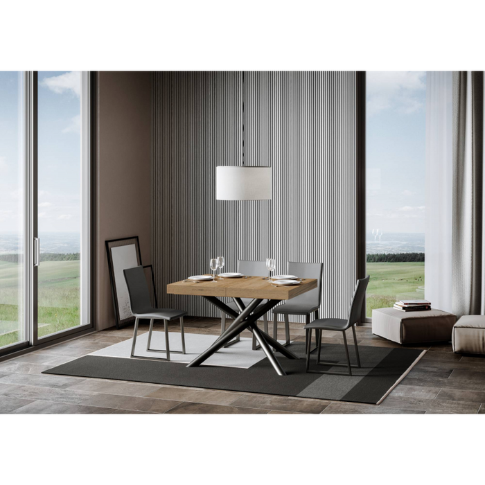 Tavolo allungabile 90x130/390 cm Famas telaio Antracite - Quercia Natura