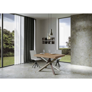 Tavolo allungabile 90x130/390 cm Volantis telaio gambe 4 colori (C) - Quercia Natura