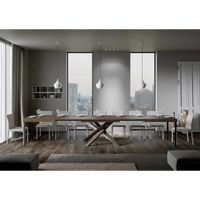 Tavolo allungabile 90x130/390 cm Volantis telaio gambe 4 colori (C) - Noce
