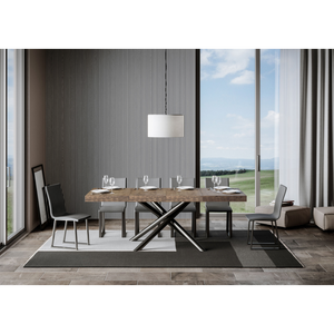 Tavolo allungabile 90x140/244 cm Famas Premium telaio Antracite - Noce