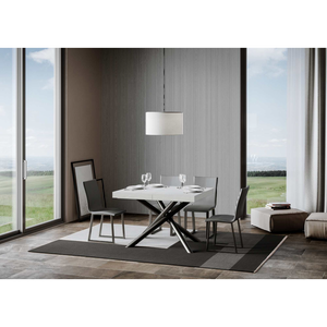 Tavolo allungabile 90x140/244 cm Famas telaio Antracite - Bianco Frassino
