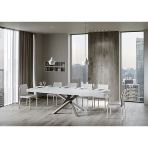 Tavolo allungabile 90x140/244 cm Volantis Premium telaio gambe 4 colori (C) - Bianco Frassino