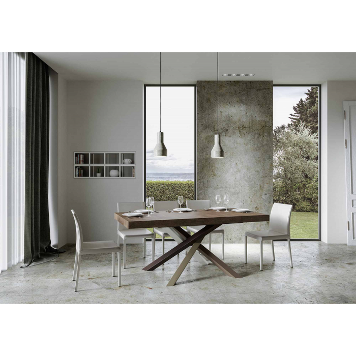 Tavolo allungabile 90x160/264 cm Volantis telaio gambe 4 colori (C) - Noce