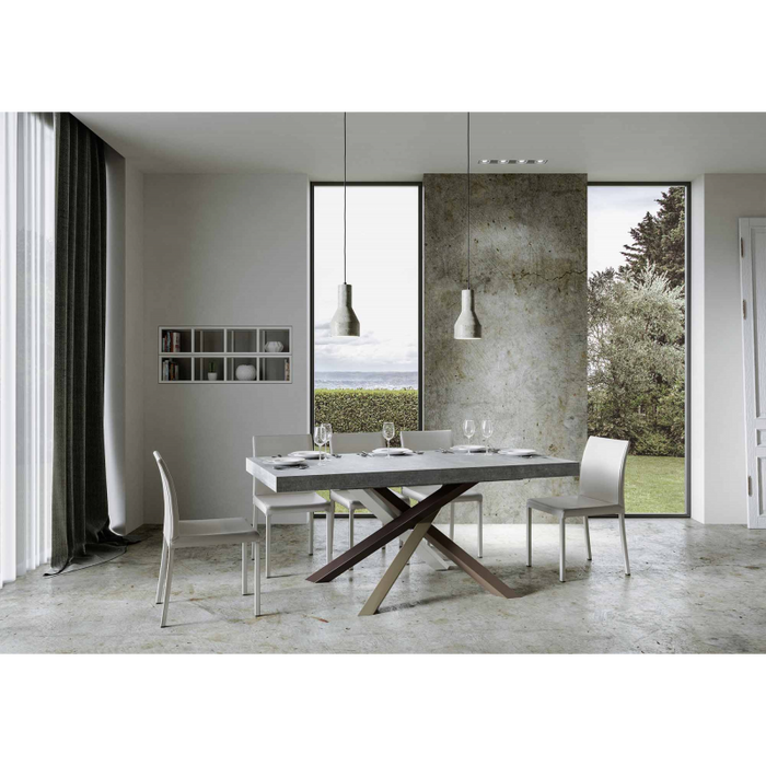 Tavolo allungabile 90x160/264 cm Volantis telaio gambe 4 colori (C) - Cemento