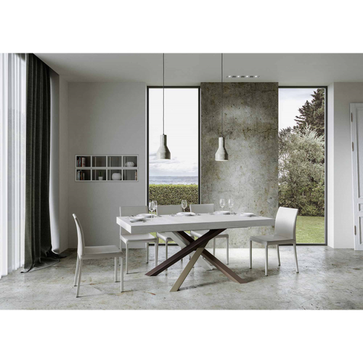 Tavolo allungabile 90x160/420 cm Volantis telaio gambe 4 colori (C) - Bianco Frassino