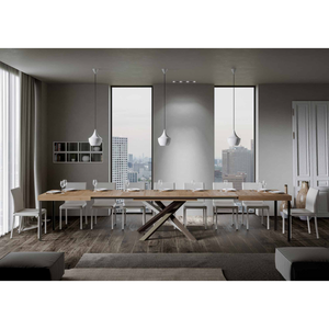 Tavolo allungabile 90x160/420 cm Volantis telaio gambe 4 colori (C) - Quercia Natura