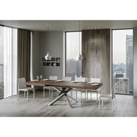 Tavolo allungabile 90x160/420 cm Volantis telaio gambe 4 colori (C) - Noce