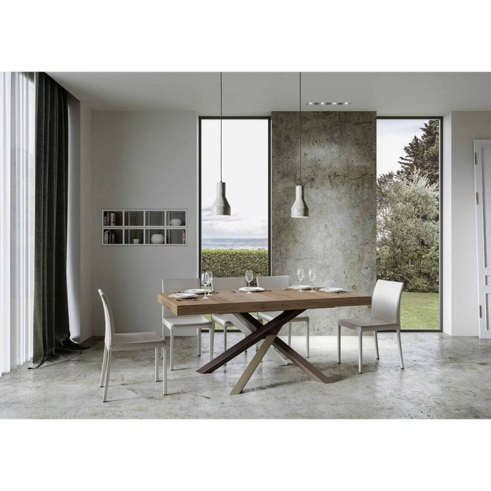 Tavolo allungabile 90x160/420 cm Volantis telaio gambe 4 colori (C) - Quercia Natura