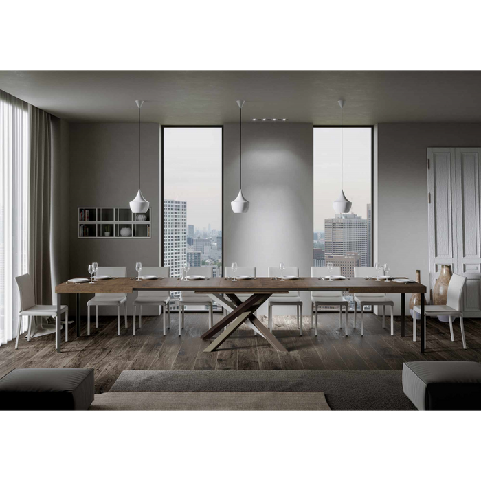 Tavolo allungabile 90x160/420 cm Volantis telaio gambe 4 colori (C) - Noce