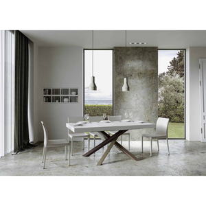 Tavolo allungabile 90x180/440 cm Volantis telaio gambe 4 colori (C) - Bianco Frassino