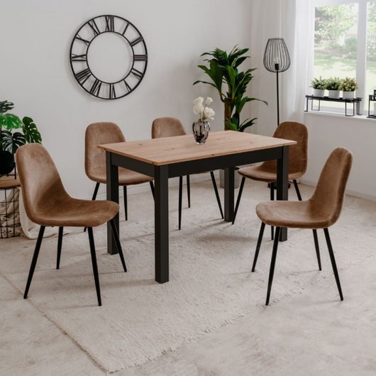 Tavolo allungabile Coburg 120 colore rovere con gambe nere