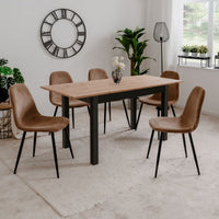 Tavolo allungabile Coburg 120 colore rovere con gambe nere