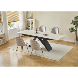 Tavolo Allungabile Darren (40+160+40)*90*77 Bianco