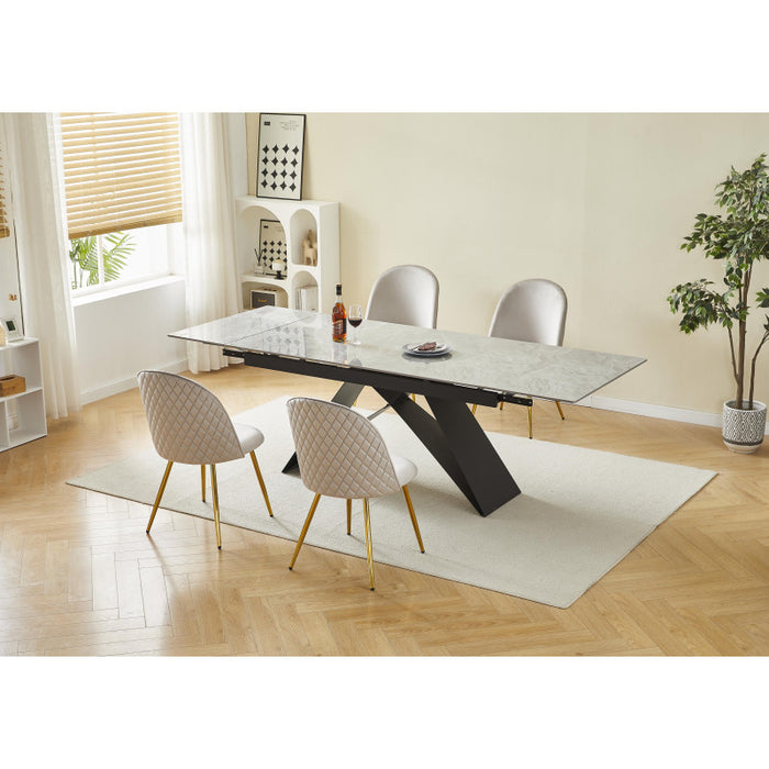 Tavolo Allungabile Darren (40+160+40)*90*77 Grigio Chiaro