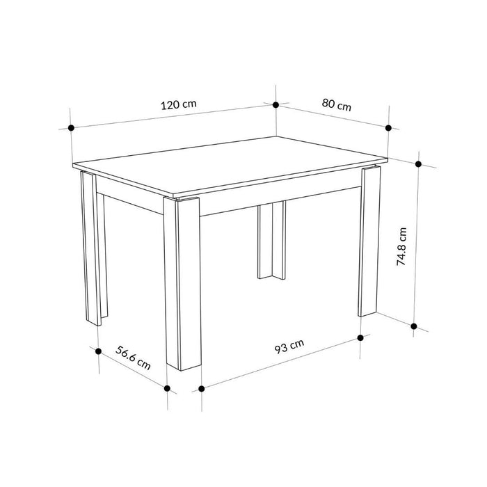 Tavolo allungabile Megaron 120x80 cm colore cashmere